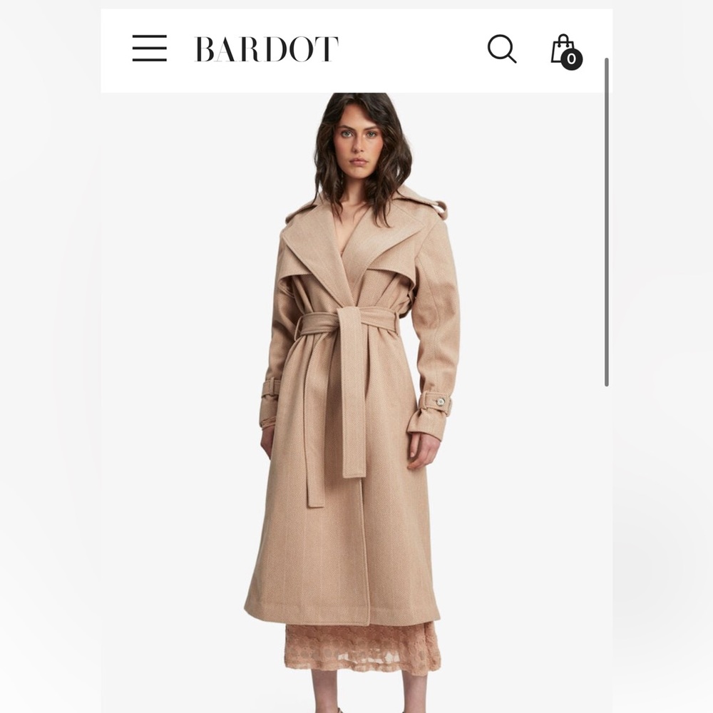 Bardot oversized herringbone trench